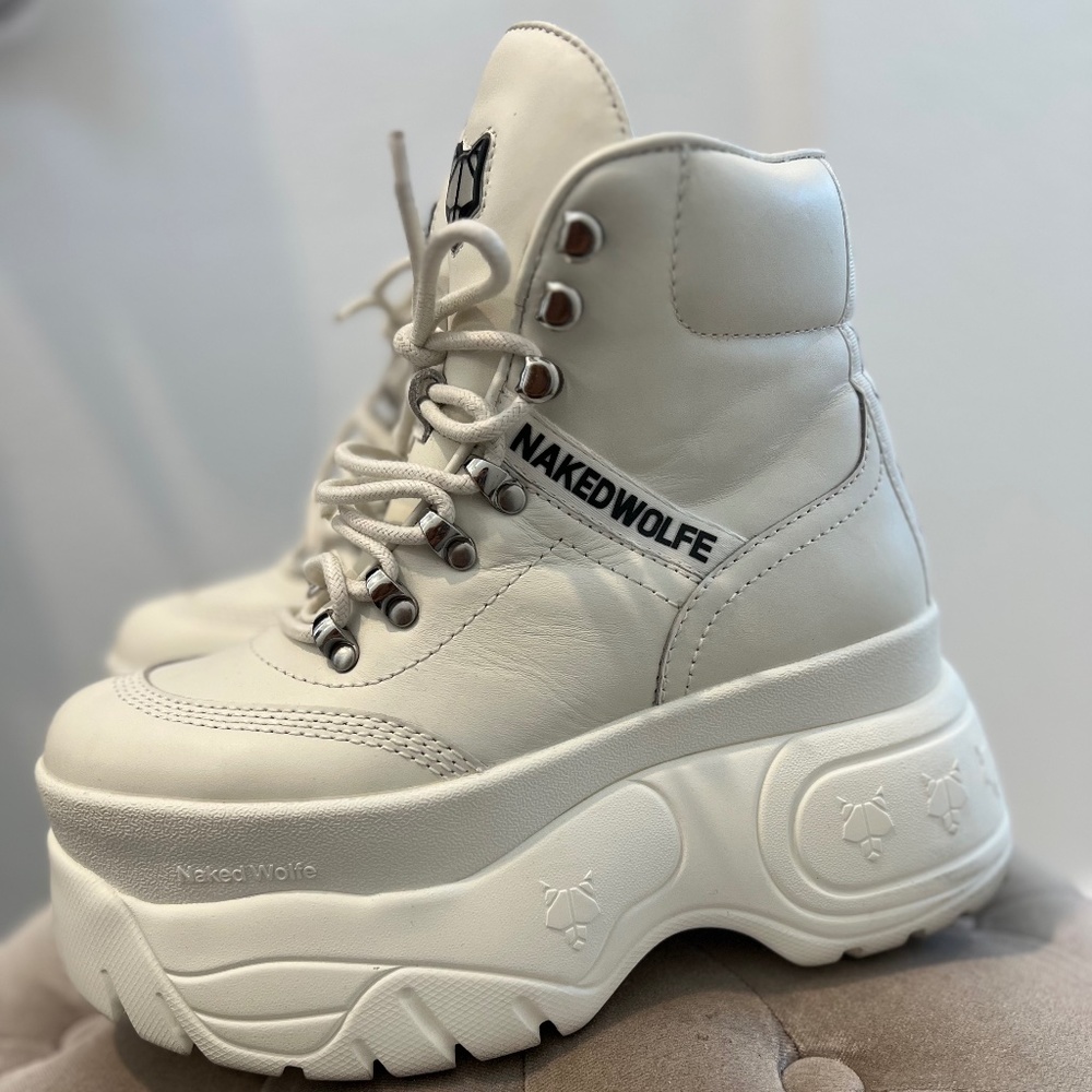 White Naked Wolfe Platform Boot